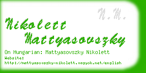 nikolett mattyasovszky business card